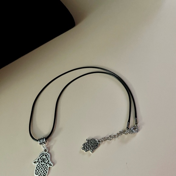 Hamsa Hand Protection Pendant with a smaller Hamsa Hand charm for back of neck - Picture 8 of 10